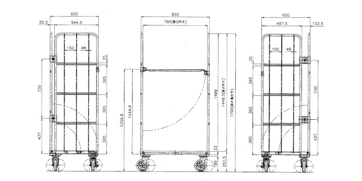 ロールボックスパレット カゴ台車 MJR-2 底板樹脂 株式会社マキテック