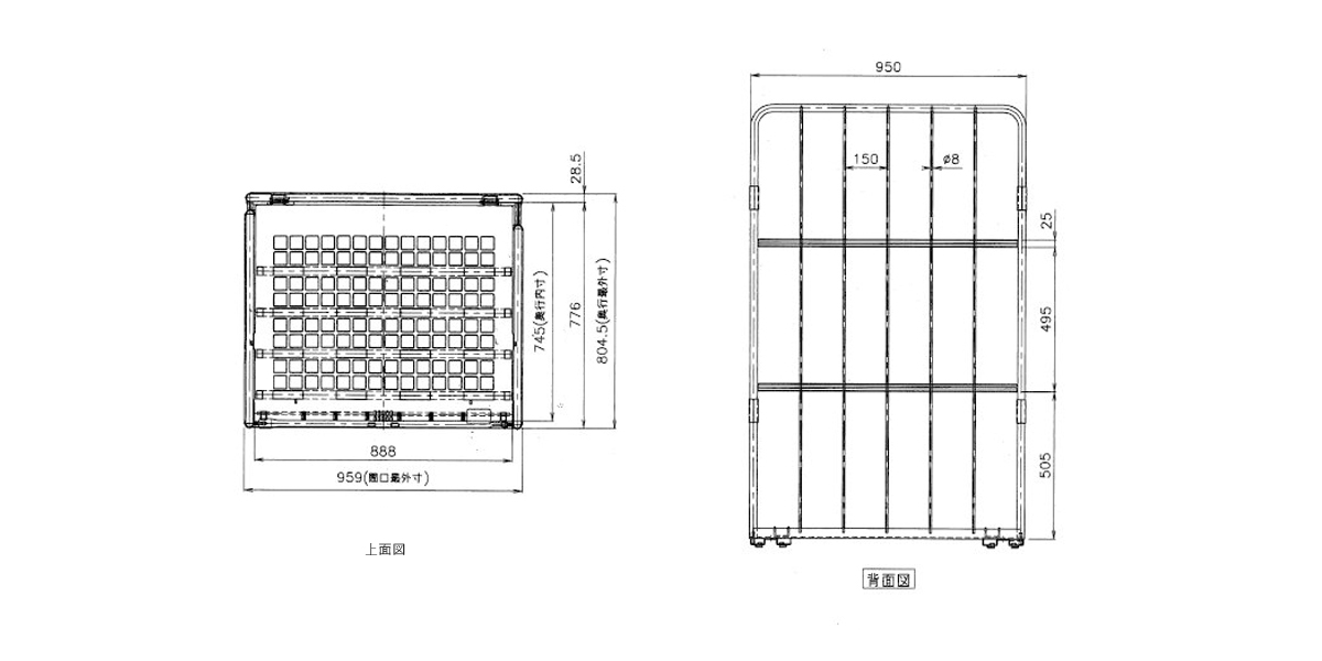 ロールボックスパレット カゴ台車 MJR-4 底板樹脂 株式会社マキテック