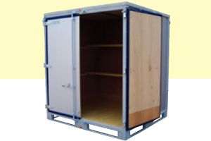 観音扉タイプ　多目的収納庫　ウメコン　組立式コンテナ　保管機器　株式会社マキテック
