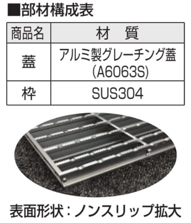 アルミグレーチング　特殊設計グレーチング