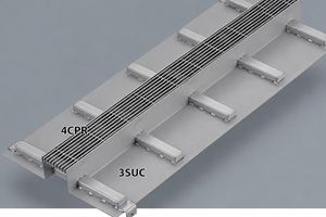 U字溝用ストライプグレーチング(ボーダータイプ受枠)(センタータイプ)集水ます