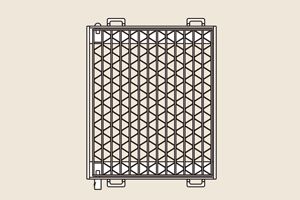 製品画像　UKMA　110°オープンますぶたグレーチング　ユニバーサルデザイングレーチング