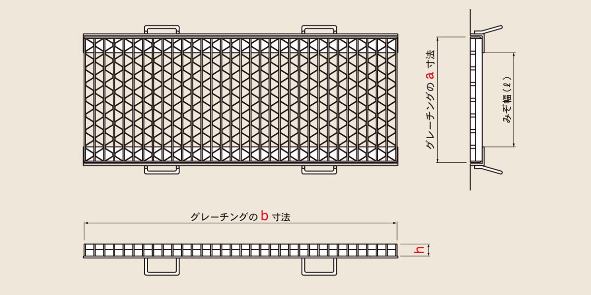 図面　　UKMI　側溝用みぞぶた　ユニバーサルデザイングレーチング