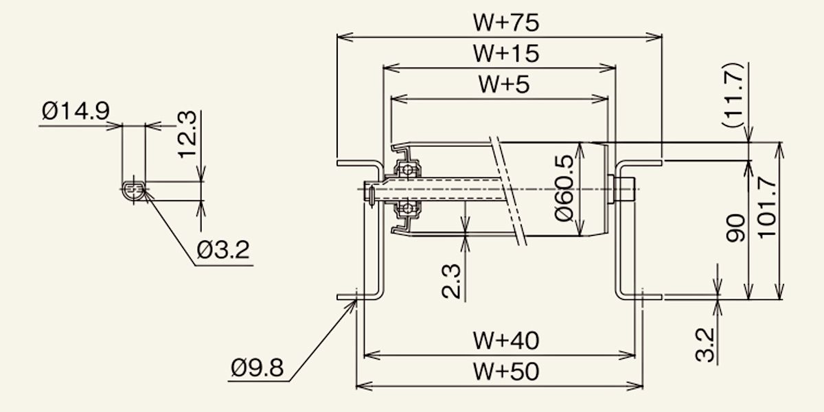 ＴＲＵＳＣＯ　スチールローラーコンベヤ　Φ３８　Ｗ５００ＸＰ１００ＸＬ３０００ - 1