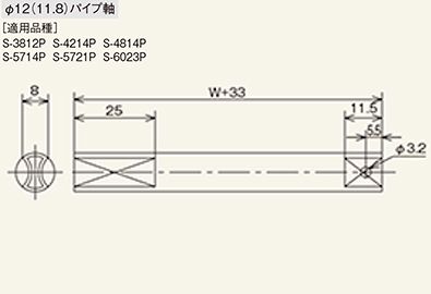 コンベヤ各部寸法　軸の形状　Φ12パイプ　スチール製グラビティローラコンベヤ(Sシリーズ)