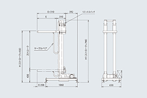 リフト装置　アルミリフト装置　ARA2　搬送荷重Max40㎏