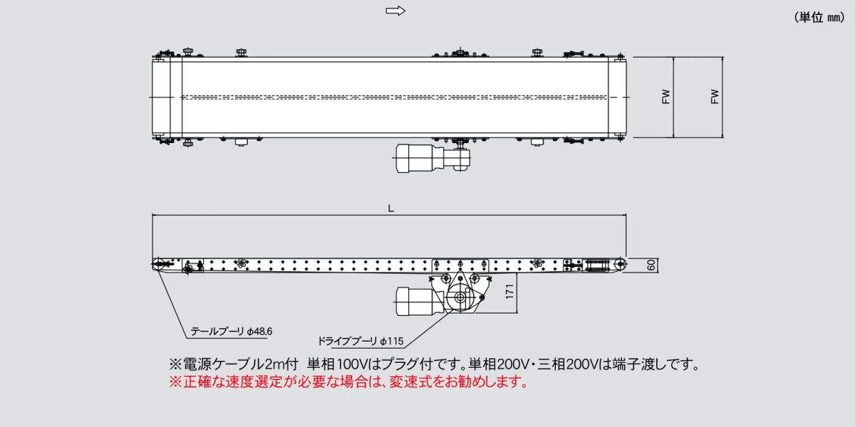 AR60-U1 アラエール ステンレスコンベヤ ベルトコンベヤ ステンレスベルトコンベア 60フレーム センタードライブ ベルト脱着タイプ