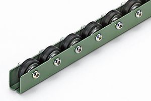 外観　W-30RB　ホイールコンベヤ　合成ゴム巻ホイールコンベヤ　グラビティコンベヤ