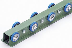外観　W-40RUW-AO　ホイールコンベヤ　ウレタンゴム巻ホイールコンベヤ　グラビティコンベヤ