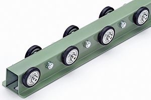 外観　W-40RW-KR　ホイールコンベヤ　合成ゴム巻ホイールコンベヤ　グラビティコンベヤ