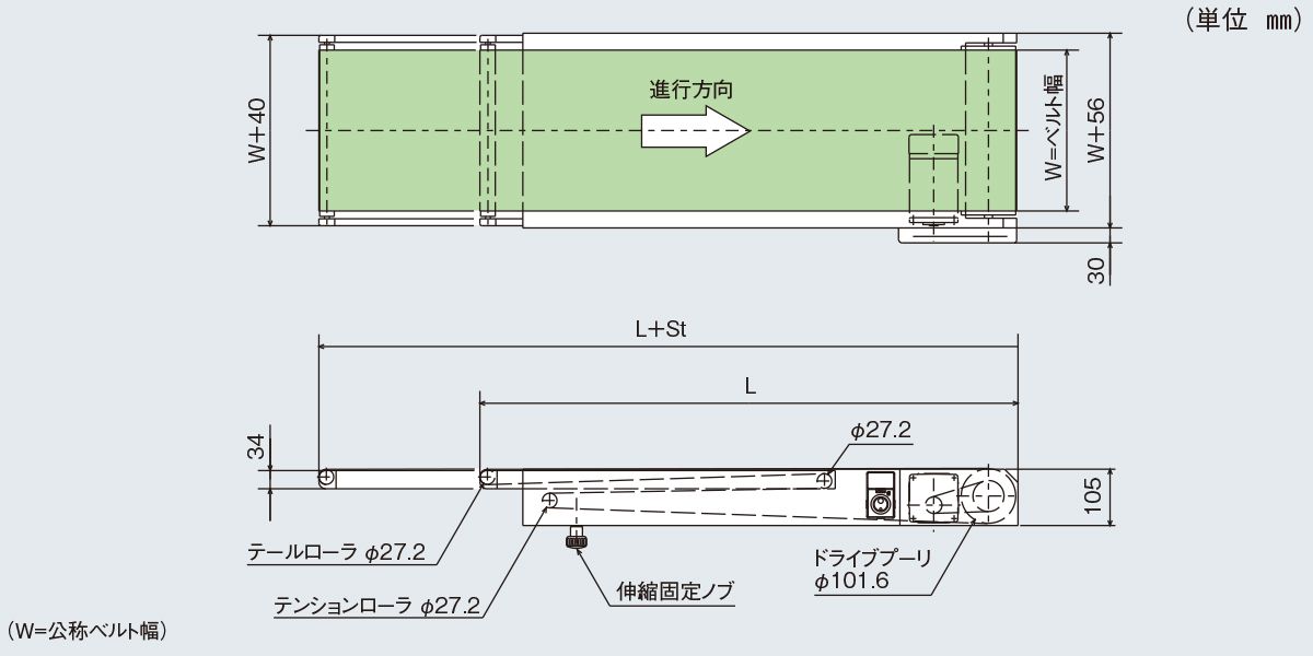 マキテック ベルゴッチ(スタンダード)SI 幅600機長2M定速13三相20040W TYPE34-SI-600-2000-T13-C40 