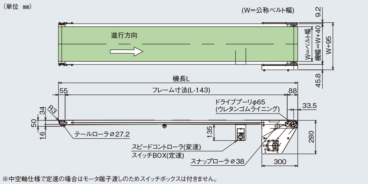 図面　Type34-K2P　ベルゴッチ　ミニベルト　ベルトコンベヤ