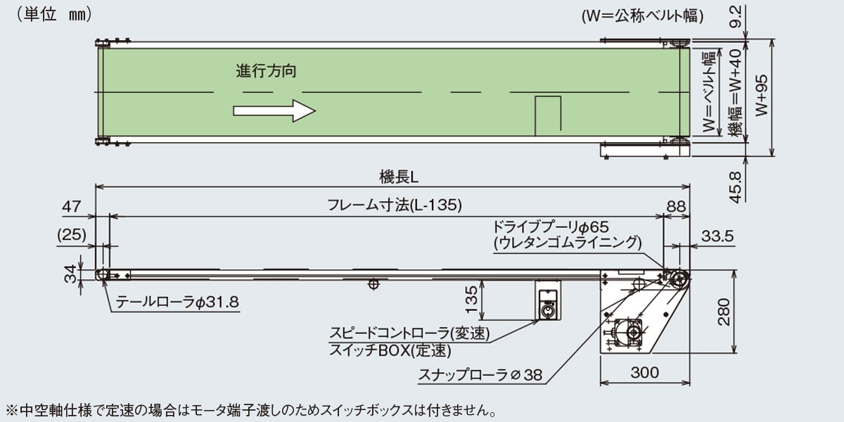 図面　Type34-S2P　ベルゴッチ　ミニベルト　ベルトコンベヤ