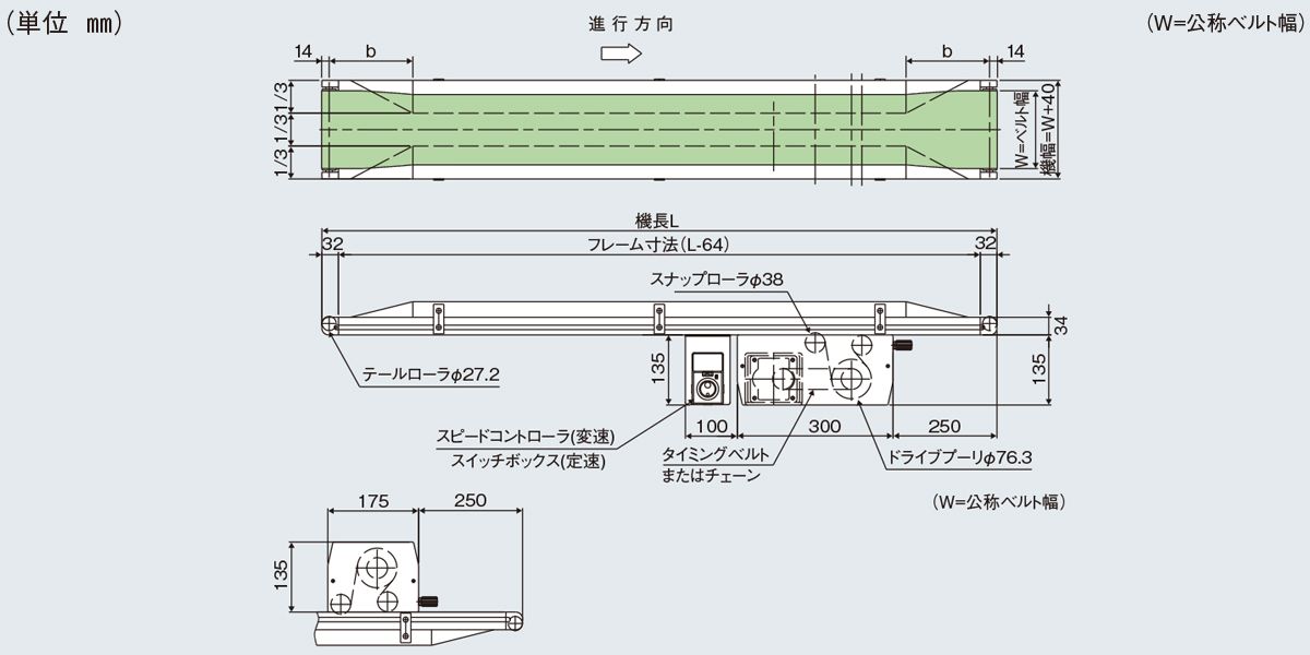 マキテック ベルゴッチ(短機長)JI 幅50機長2.5M定速11単10025W TYPE34