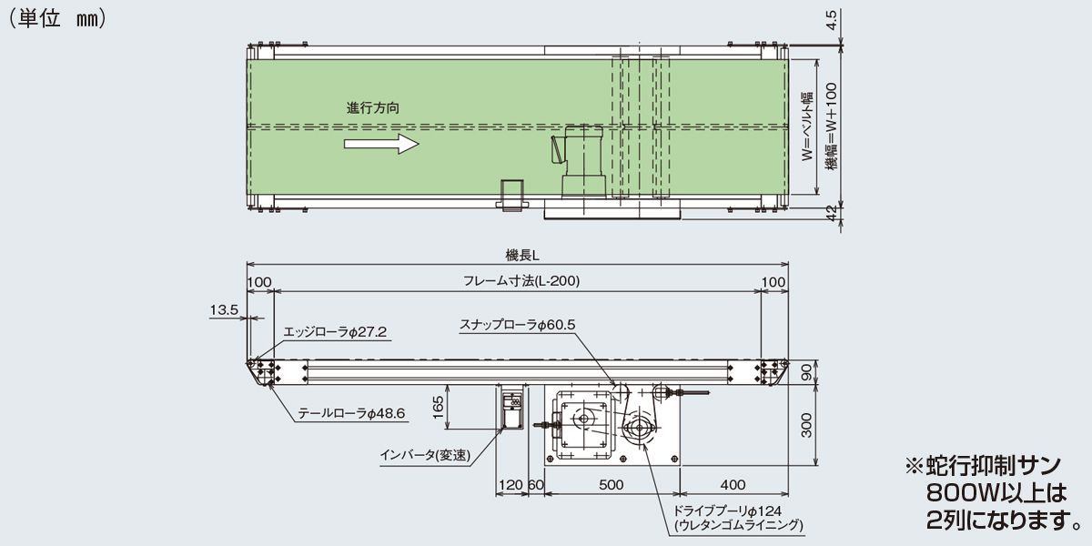 図面　Type90-RG1N　ベルゴッチ　ミニベルト　ベルトコンベヤ