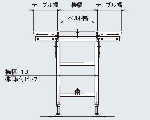 図面　作業テーブル　デコラテーブル　BMT　Type34フレーム用　ベルゴッチ（ミニベルト）