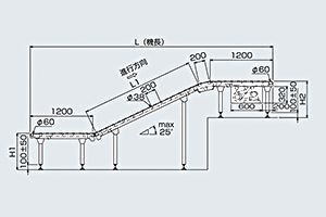 外観　ABC-2 傾斜型ベルトコンベヤ　駆動コンベヤ　コンベヤ