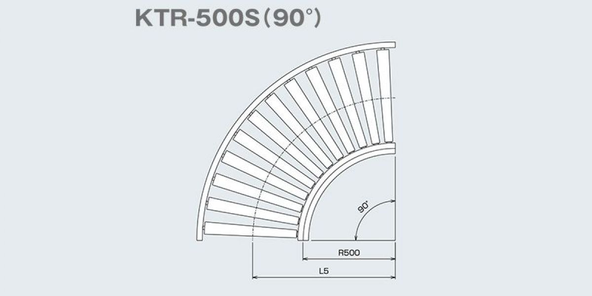 図面　KTR 500S(90°)　KTR-S チェーン内駆動テーパーローラコンベヤ　駆動コンベヤ