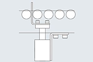 ストッパー(オプション）　SMD-C　アルミフレーム製ローラコンベヤ　駆動コンベヤ　コンベヤ