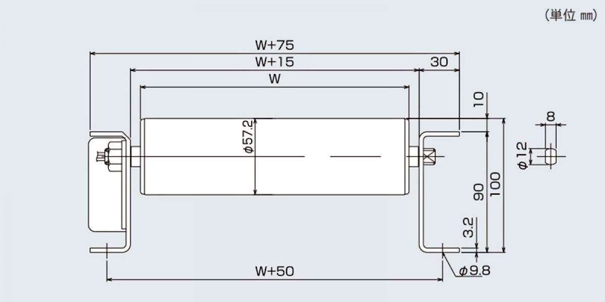 新井製作所 ブラシレスモーターローラー DC24V 標準型 外径48.6φ 周速25 ローラー幅800MM 5RS-486-25-800 