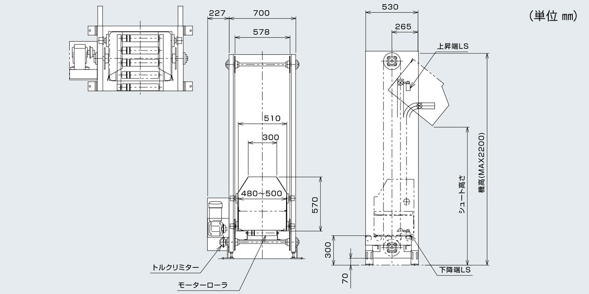 寺内製作所 スチール ローラーコンベヤ ストレート S32-P100×200W