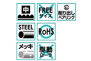 R-5721 コンベヤ用ローラ グラビティローラコンベヤ スチール製ローラ