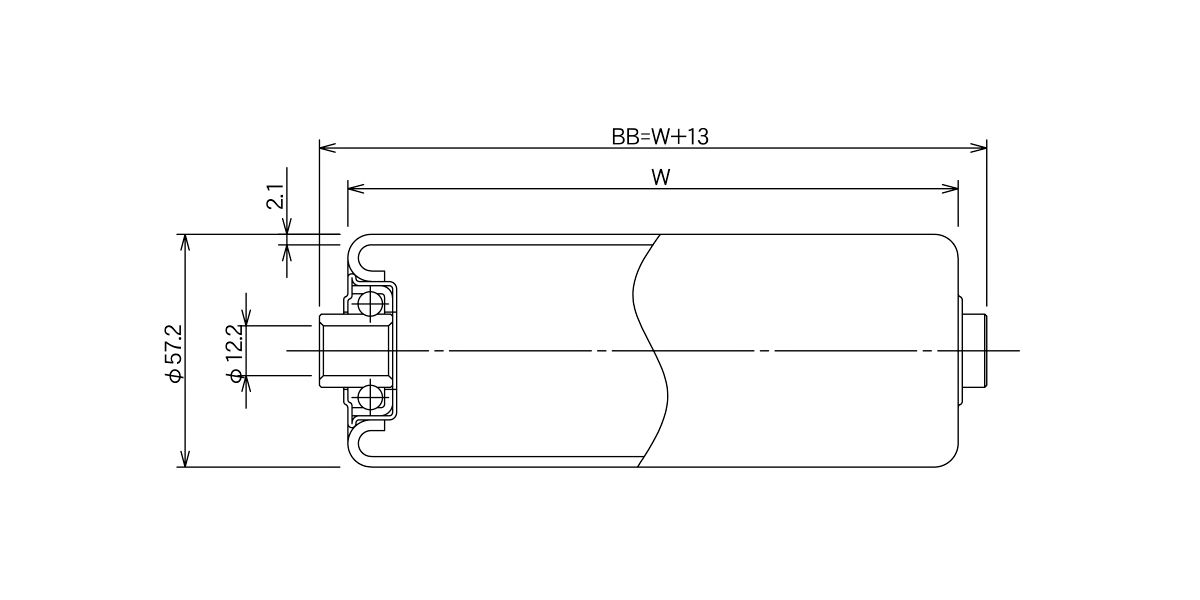 R-5721P コンベヤ用ローラ グラビティローラコンベヤ スチール製ローラ