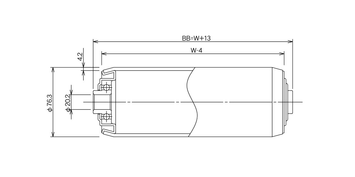 R-7642N コンベヤ用ローラ グラビティローラコンベヤ スチール製ローラ