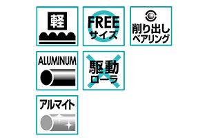 特長　RA-2816　コンベヤ用ローラ　グラビティローラコンベヤ　アルミ製ローラ