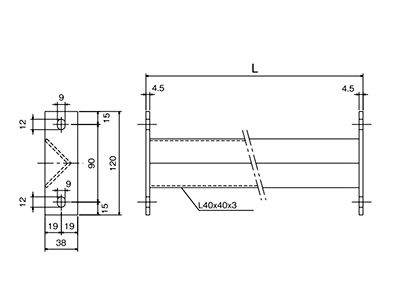 L3×40　アングル支手（塗装）　図面