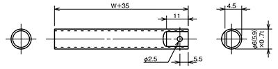 Φ6　スチール　パイプ　ローラ用シャフト　ローラコンベヤ用軸