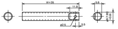 Φ8　スチール　パイプ　ローラ用シャフト　ローラコンベヤ用軸