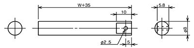 Φ8　ステンレス　丸棒　ローラ用シャフト　ローラコンベヤ用軸