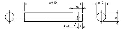Φ10　ステンレス　丸棒　ローラ用シャフト　ローラコンベヤ用軸