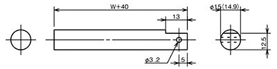 Φ15　スチール　丸棒　ローラ用シャフト　ローラコンベヤ用軸