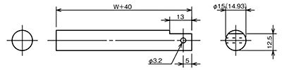 Φ15　ステンレス　丸棒　ローラ用シャフト　ローラコンベヤ用軸