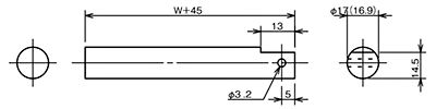 Φ17　スチール　丸棒　ローラ用シャフト　ローラコンベヤ用軸