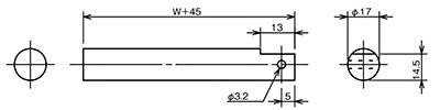 Φ17　ステンレス　丸棒　ローラ用シャフト　ローラコンベヤ用軸