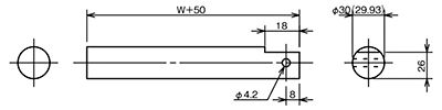Φ30　スチール　丸棒　ローラ用シャフト　ローラコンベヤ用軸