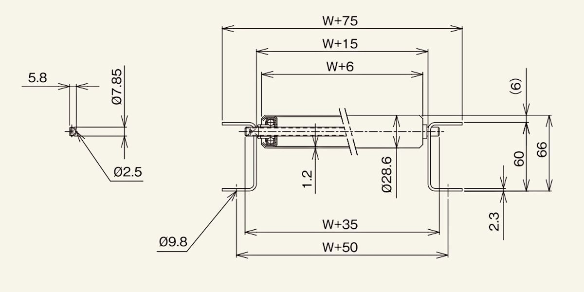 Drawing: R-2812P 
Gravity Roller Conveyor
M Series