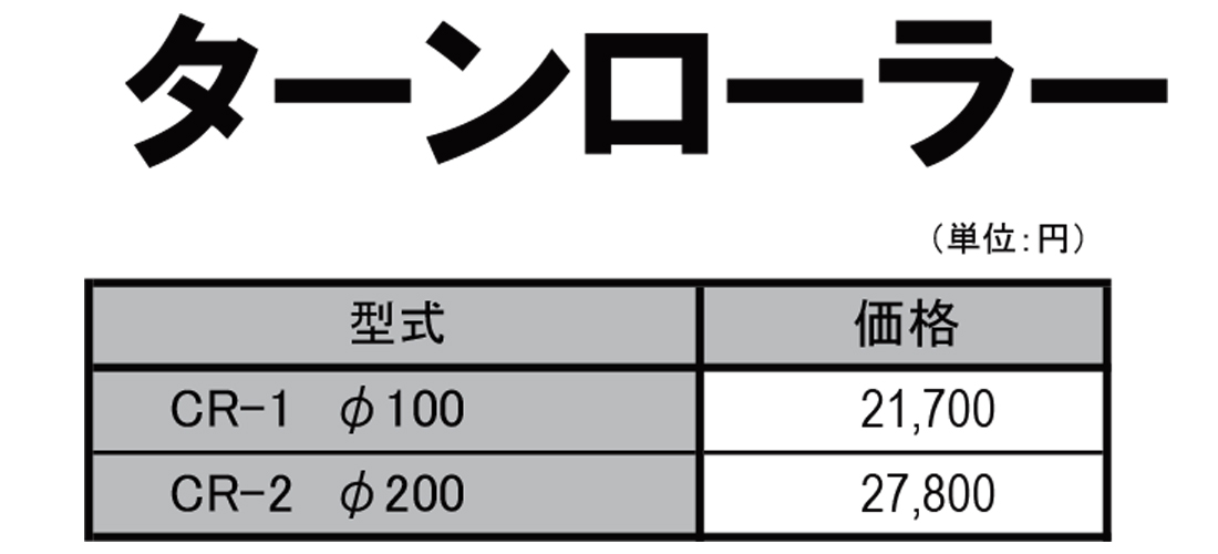 ターンローラ　価格表