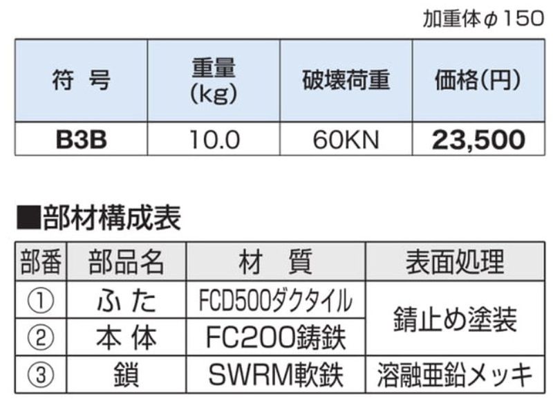 B3B　散水栓ボックス　