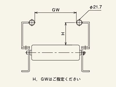 コンベヤガイド　B型　図面　スチール製グラビティローラコンベヤ(Mシリーズ)
