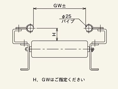 コンベヤガイド　C型　図面　スチール製グラビティローラコンベヤ(Mシリーズ)