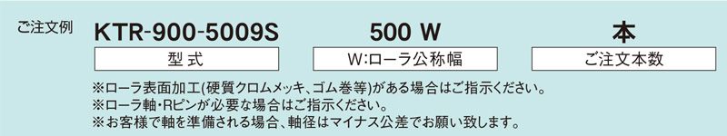 注文例　KTR-900-5009S　コンベヤ用ローラ　駆動ローラコンベヤ　駆動ローラ