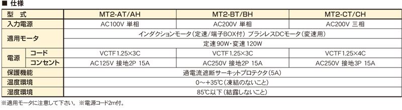 仕様　制御ユニット　MT2　タイマ制御　ベルゴッチ　ベルトコンベヤ(ミニベルト)　