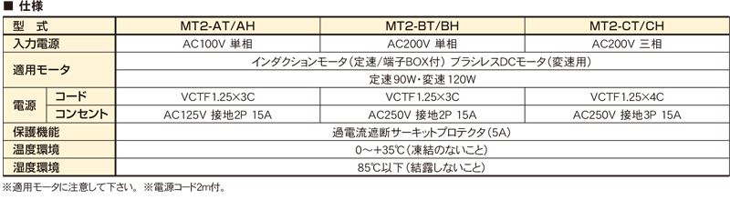 仕様　制御ユニット　MT2　タイマ制御　ベルゴッチ　ベルトコンベヤ(ミニベルト)　