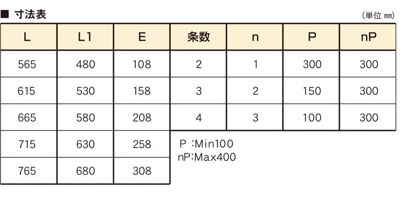 寸法表　Vベルト式移載機 SPT-V2-TM　コンベヤ周辺機器　搬送機器関連装置