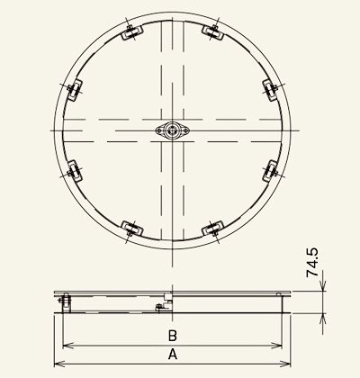 ターンテーブル　TAN-B型　図面　スチール製グラビティローラコンベヤ(Mシリーズ)