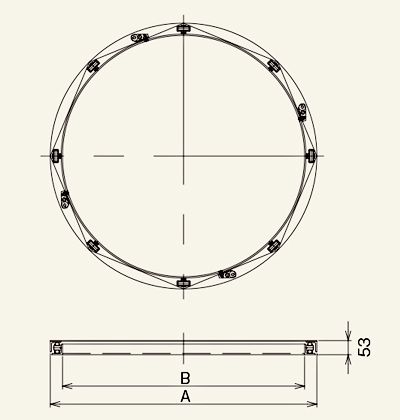 ターンテーブル　TAN-C型　図面　スチール製グラビティローラコンベヤ(Mシリーズ)